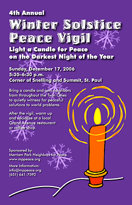 4th Annual Winter Solstice Peace Vigil