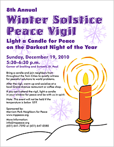 8th Annual Winter Solstice Peace Vigil
