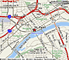 Map to the Radisson Riverfront Hotel, St. Paul